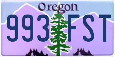 OR license plate 993FST