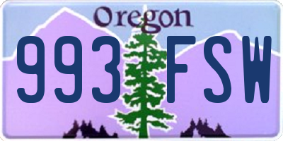 OR license plate 993FSW