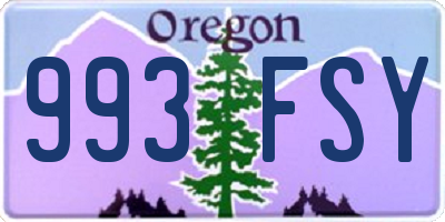 OR license plate 993FSY