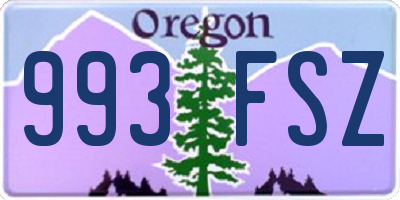 OR license plate 993FSZ