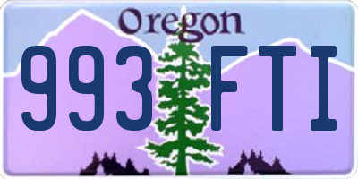 OR license plate 993FTI
