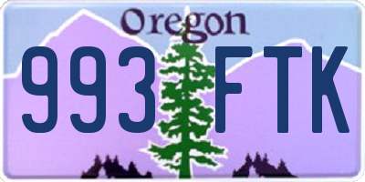 OR license plate 993FTK
