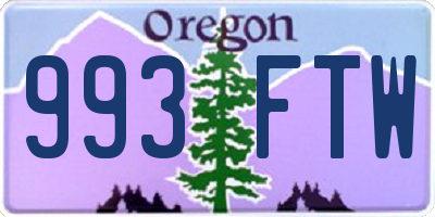 OR license plate 993FTW