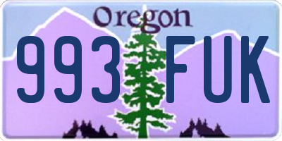 OR license plate 993FUK