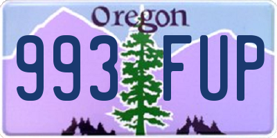 OR license plate 993FUP