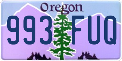 OR license plate 993FUQ