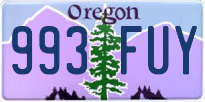 OR license plate 993FUY