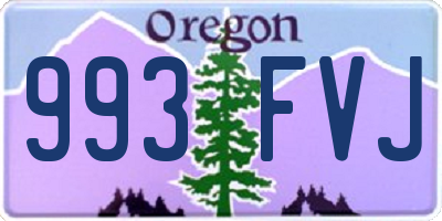 OR license plate 993FVJ