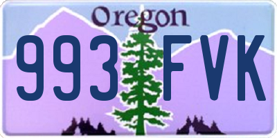 OR license plate 993FVK