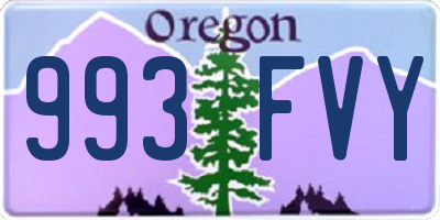 OR license plate 993FVY