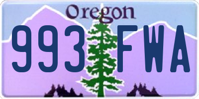 OR license plate 993FWA