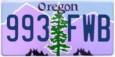 OR license plate 993FWB