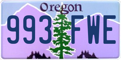 OR license plate 993FWE