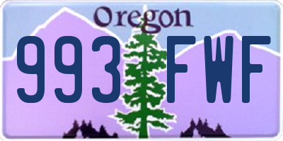 OR license plate 993FWF