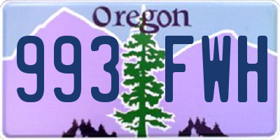 OR license plate 993FWH