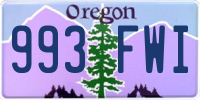 OR license plate 993FWI