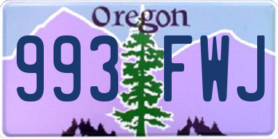OR license plate 993FWJ