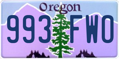 OR license plate 993FWO