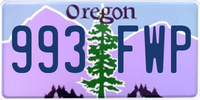 OR license plate 993FWP