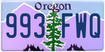 OR license plate 993FWQ
