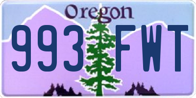 OR license plate 993FWT