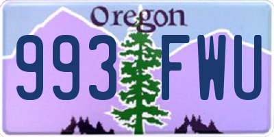 OR license plate 993FWU