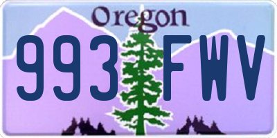 OR license plate 993FWV