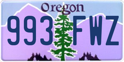 OR license plate 993FWZ