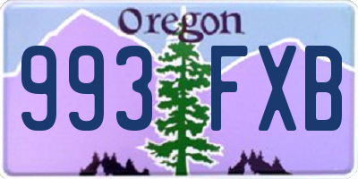 OR license plate 993FXB