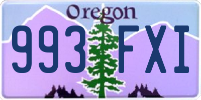 OR license plate 993FXI