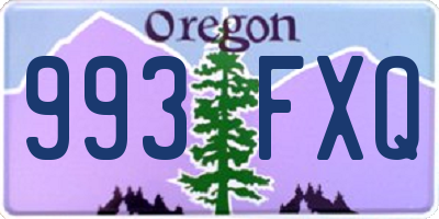 OR license plate 993FXQ