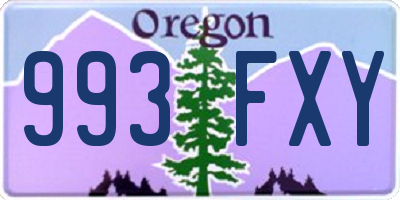 OR license plate 993FXY