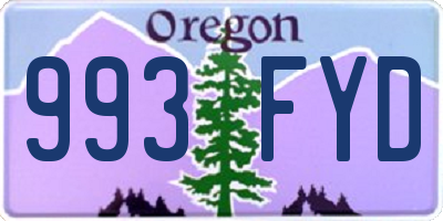 OR license plate 993FYD