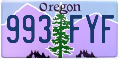 OR license plate 993FYF