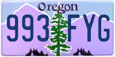 OR license plate 993FYG