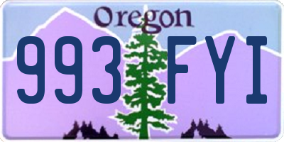 OR license plate 993FYI