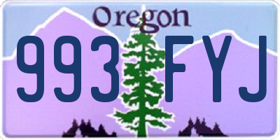 OR license plate 993FYJ