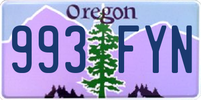 OR license plate 993FYN