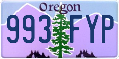 OR license plate 993FYP