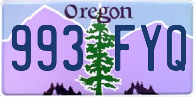 OR license plate 993FYQ