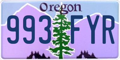 OR license plate 993FYR