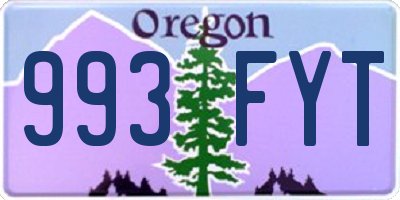 OR license plate 993FYT