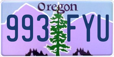 OR license plate 993FYU