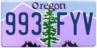 OR license plate 993FYV