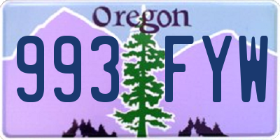 OR license plate 993FYW