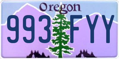 OR license plate 993FYY