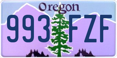 OR license plate 993FZF