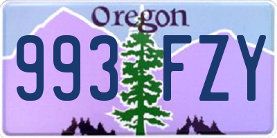 OR license plate 993FZY