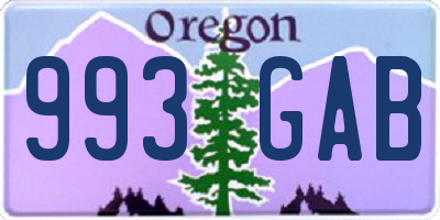 OR license plate 993GAB