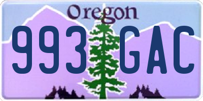 OR license plate 993GAC